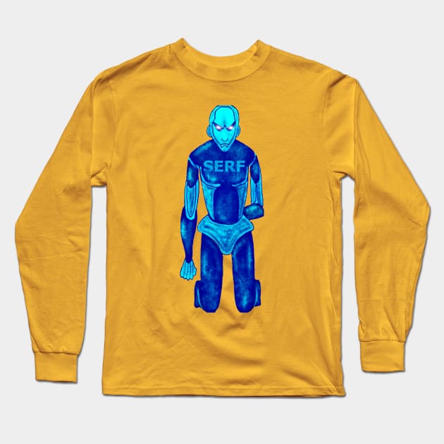 Futuristic Dystopian Sci-Fi AI Robotic Cyborg Transhuman Artwork Long Sleeve T-Shirt by DMcK Designs